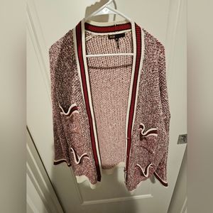 Maje Mapado Red Tweed Cardigan